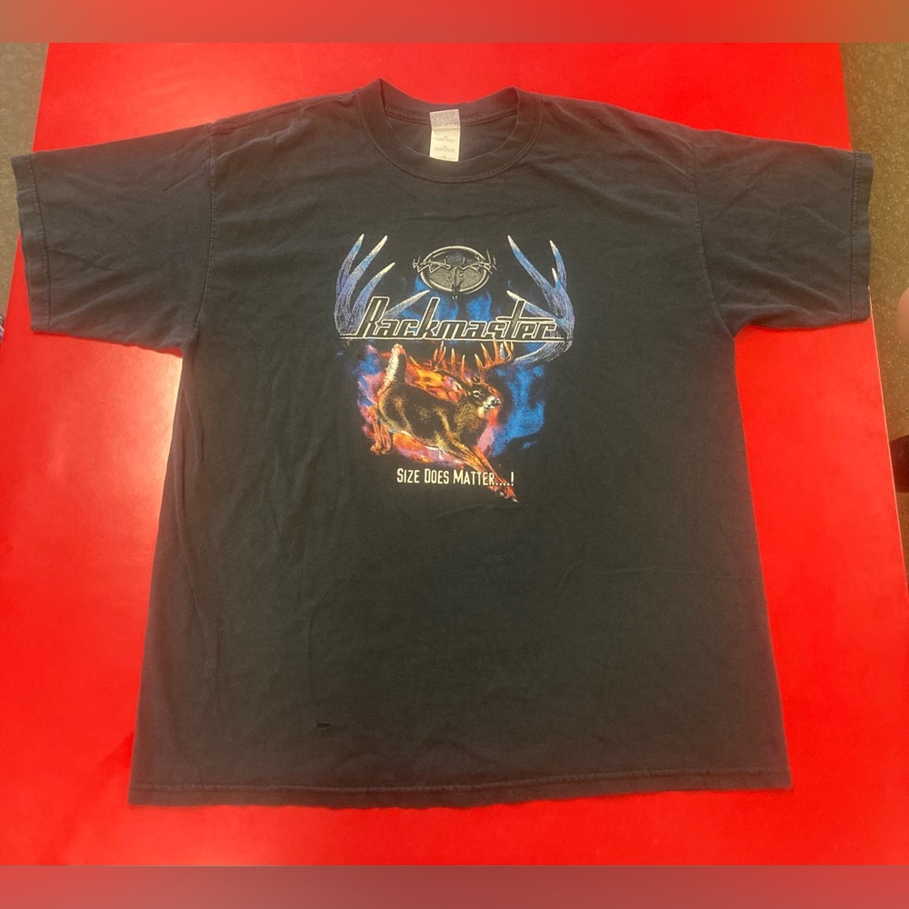 Rackmaster Deer Hunting Shirt “Size Does Matter…” Black Shirt Size XL